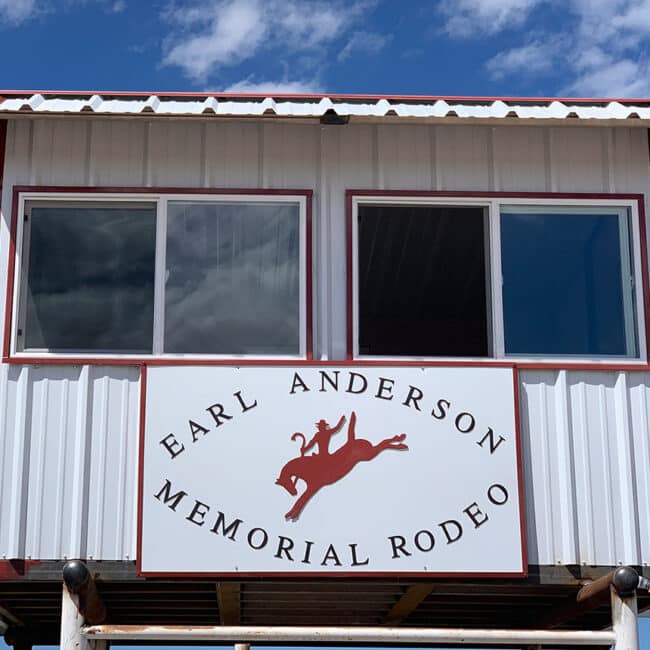 Portable loafing shed as the crows nest at rodeo arena