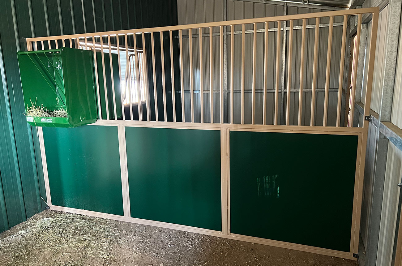 Green and Tan Barn Stall Side Wall